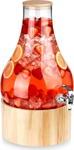 6,5 l-es üveg italtartály csappal és állvánnyal