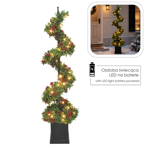 Karácsonyi LED-spirálfa, 120 cm