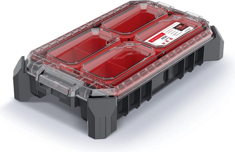 MSX moduláris rendező 36,8 × 22,8 × 7,7 cm átlátszó fedéllel