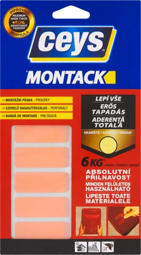 MONTACK EXPRESS szerelő ragasztócsíkok 48 × 18 mm, 10 db