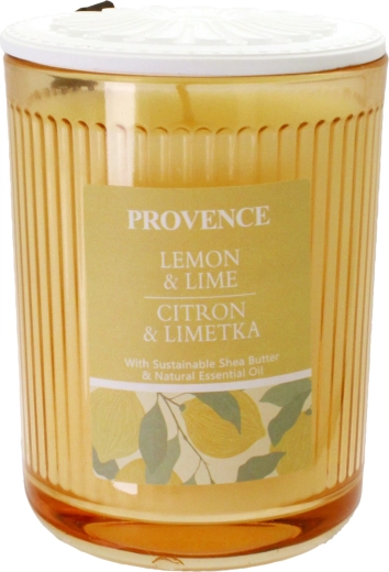 Citrom és lime illatú sárga gyertya üvegben 230 g