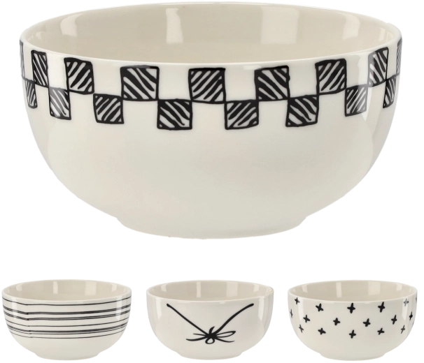 Black & White porcelántál 550 ml