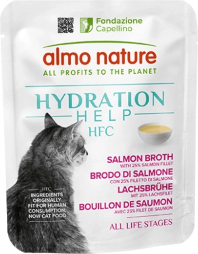 Almo Nature HFC Hydratation Help macskáknak – lazac alaplé 50 g