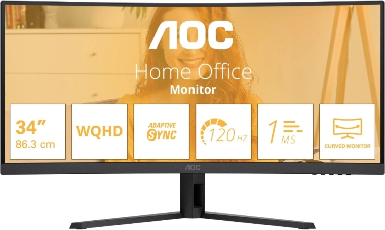 AOC 34" ívelt ultrawide monitor WQHD 120 Hz