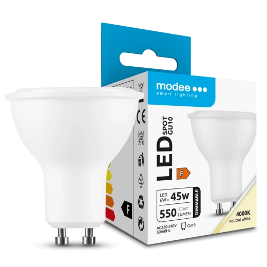 Modee Lighting LED GU10 spot izzó 6 W, 550 lm, semleges fehér, dimmelhető