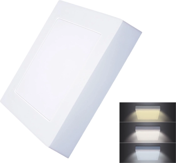 Solight LED mini panel CCT felületre szerelhető mennyezeti, négyzet alakú 12 W 900 lm
