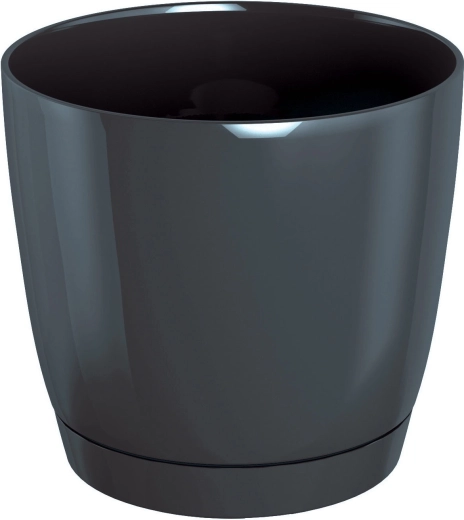 Coubi Round P virágtartó tálcával, 13,5 cm, grafit