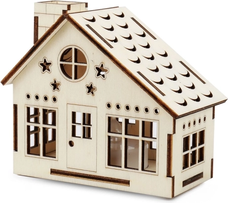 Fából készült házikó LED gyertyával – KOUZLO DŘEVA