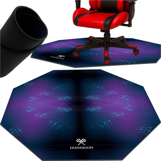 DUNMOON védő gamer alátét gurulós szék alá, nyolcszögletű, 120 × 120 cm, 4 mm