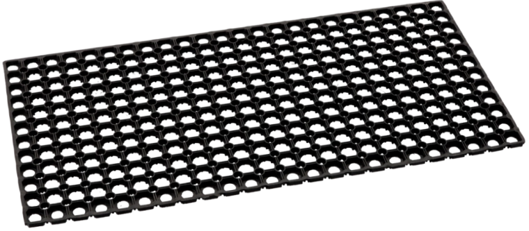 Gumi bejárati méhsejt lábtörlő 50 × 100 cm, fekete