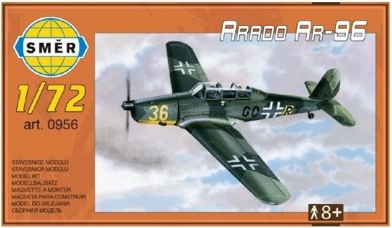 Arado AR-96 modell 1:72, 15,2 × 1,18 cm, dobozban: 25 × 14,5 × 4,5 cm