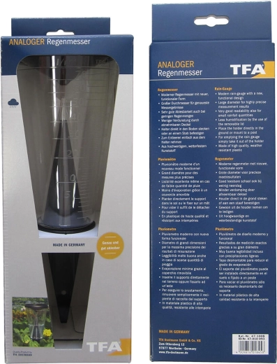 Műanyag csapadékmérő 12,2 × 30,5 cm tartóval