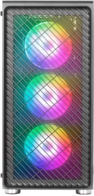 MARS MC-F Black ATX számítógépház 4× ARGB ventilátorral