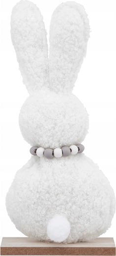 Dekoratív fehér nyuszi figura 19 cm
