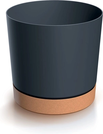 TUBO PM virágtartó tálcával 23,9 cm antracit/naturo ECO