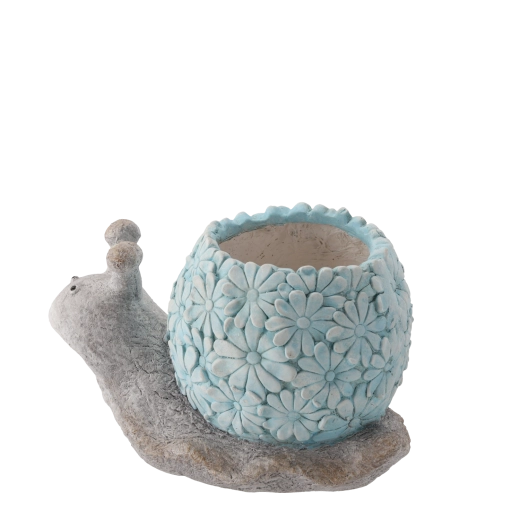 Kerti csigás alakú virágcserép kék színben