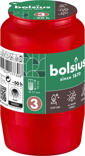 Bolsius sírlámpa betét 50 óra piros