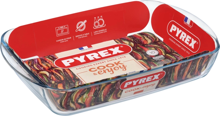 PYREX üveg tepsi 3,7 l (40 × 27 × 6 cm)