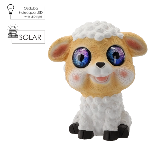 Kerti napelemes bárányfigura LED világítással