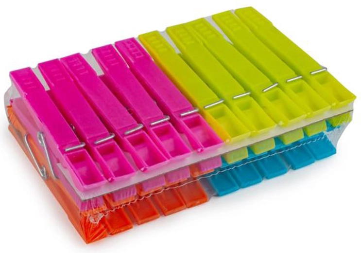 Műanyag ruhacsipeszek 20 db, 4 szín