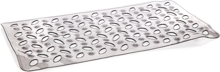 Csúszásgátló kádkilépő Leaves 68 × 36 cm, áttetsző szürke