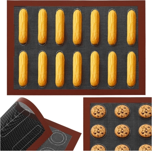 Silikon perforált sütőlap 30 × 40 cm RUHHY, kétoldalas, újrahasználható