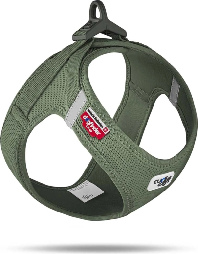 Curli air-mesh kutyahám csattal, moss szín, S méret (4–7 kg)