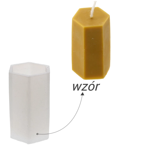 Szilikon gyertyaforma hatszögletű oszlop, lép mintával