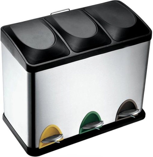 Rozsdamentes szelektív hulladékgyűjtő 45 l