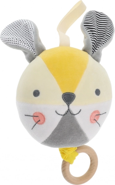 Melodikus nyuszi labda PETIT COLLAGE organikus pamutból