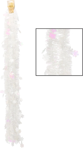 Karácsonyi fehér dekorációs lánc 2 m