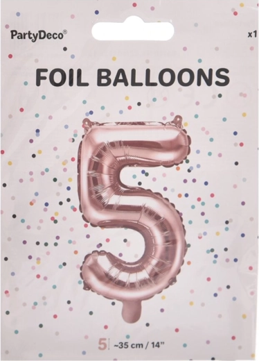 Fólia lufi 5-ös szám gyöngyházrózsaszín 35 cm
