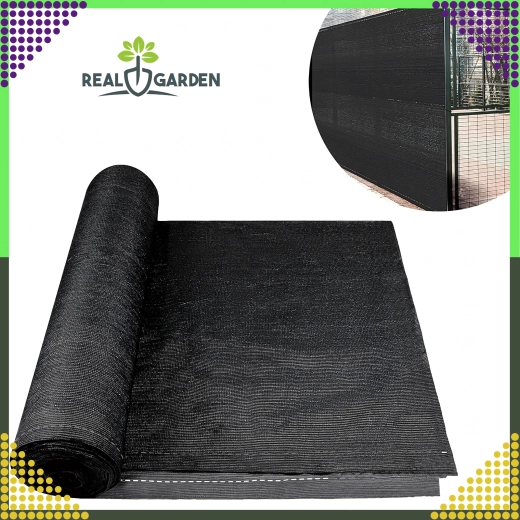 Árnyékoló és takaró háló 1,5 × 25 m, 180 g/m², 95%, UV védelem – fekete