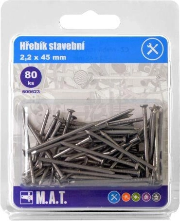 Építőipari szegek 45 × 2,2 mm, 80 db