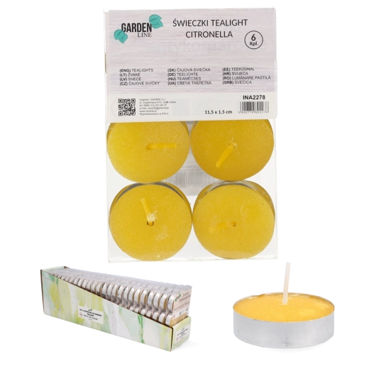 6 darabos citronella illatú teamécses készlet fém kelyhekben