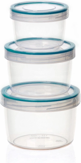 3 darabos kerek ételtartó doboz készlet tömítéssel