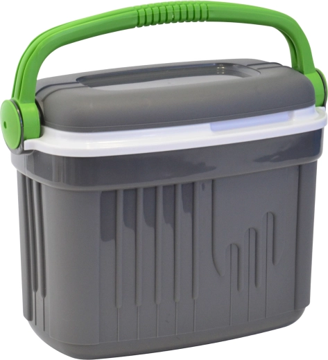 Turisztikai passzív hűtőtáska 8 l KAMAI ICEBERG, sötétszürke zöld fogantyúval