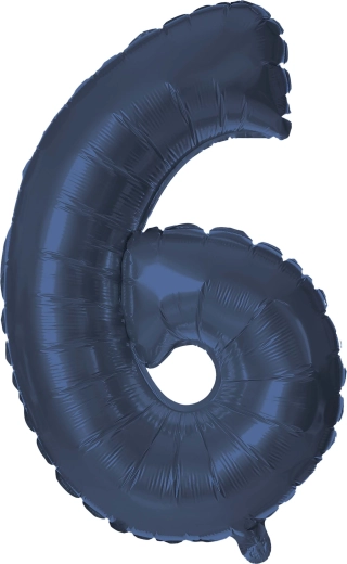 TORO 30 cm-es kék fólia lufi 6-os szám