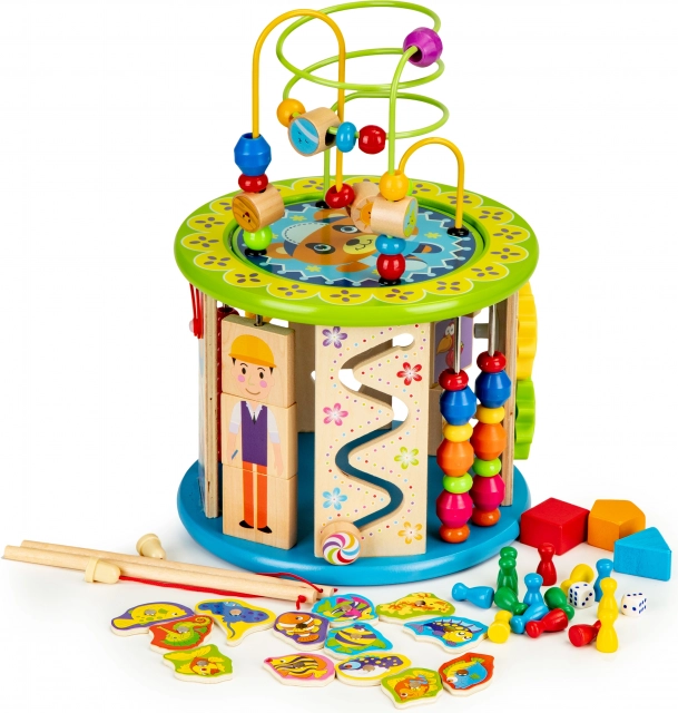 Oktató fa kocka játékokkal és horgászattal – ECOTOYS