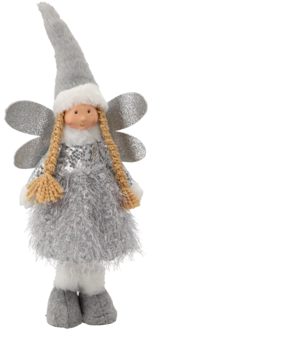 Karácsonyi angyal 45 cm, szürke