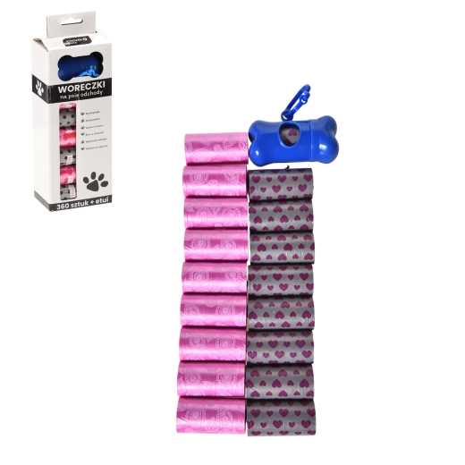 Kutyapiszokzacskók adagolóval, 360 db