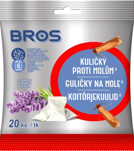 Bros levendula illatú molygolyók 20 db