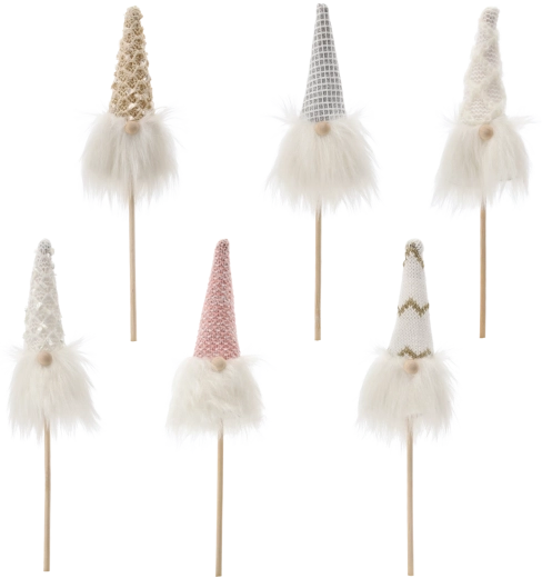 Karácsonyi manó pálcán, virágcserépbe, 24 cm