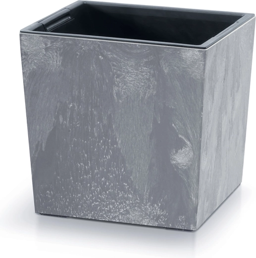 URBI Square Low virágtartó betonhatással, 24 cm-es betéttel, marengo