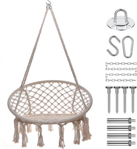 Gólyafészek hinta beltéri és kerti Premium - fehér + szerelőkészlet