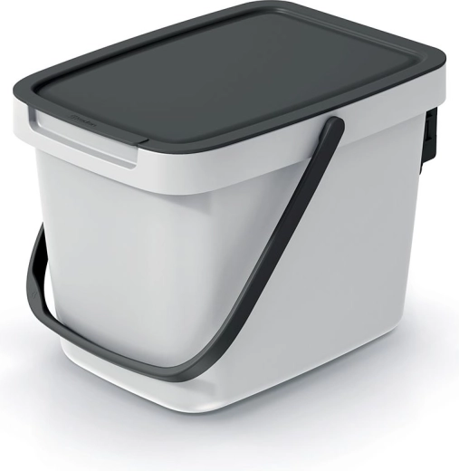 Systema Q Collect 6 l hamutartó, hamuszürke, fekete fedéllel