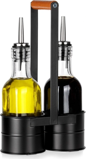 Olaj- és ecetes üvegek készlete állvánnyal 2×150 ml