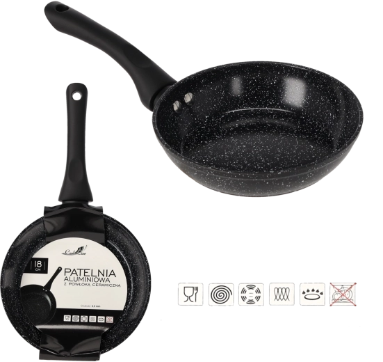 18 cm-es alumínium serpenyő kerámia bevonattal indukcióhoz