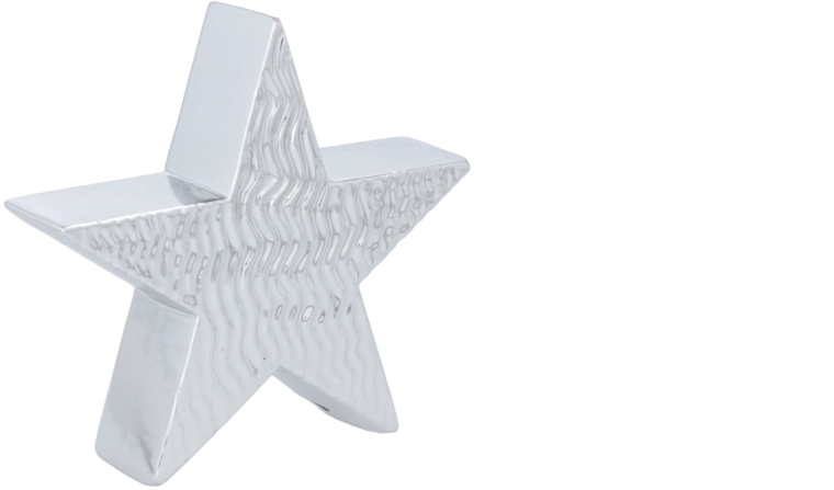 Karácsonyi dekorfigura, ezüst csillag 16,2 × 4,4 × 15,3 cm – 1 db
