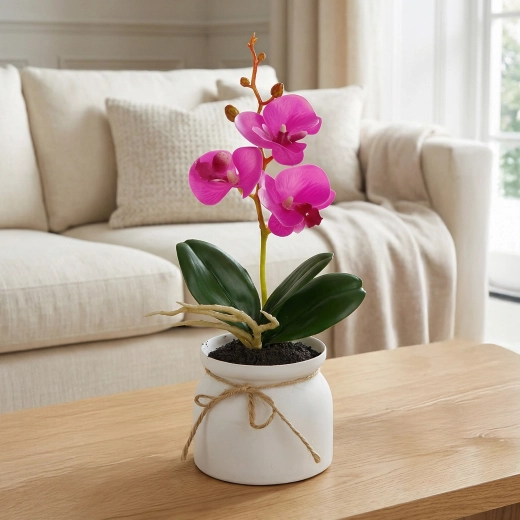 Mű dekoratív orchidea kaspóban – 1 darab
